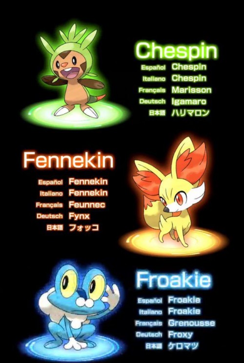 Pokemon X and Y for Nintendo 3DS Fennekin, Chespin and Froakie