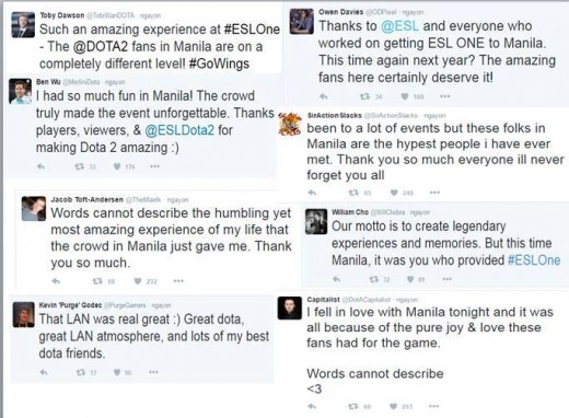 Dota 2 personalities react to their experiences in Manila. Photo credit: Tokis (Facebook)