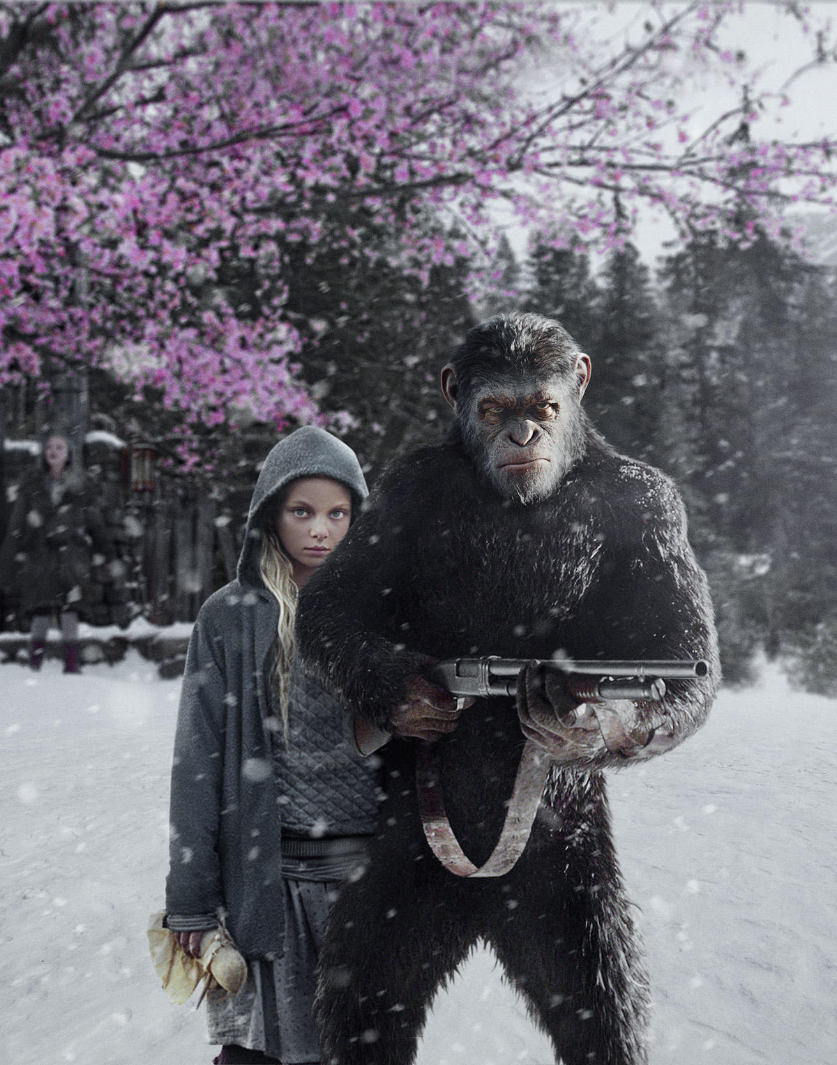 amiah miller as nova and andy serkis as caesar in WAR FOR THE PLANET OF THE APES