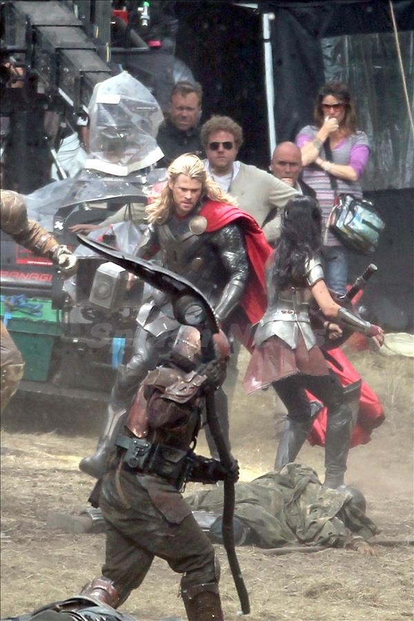 First look at Chris Hemsworth as "Thor" on the set of the action adventure movie, Surrey, UK