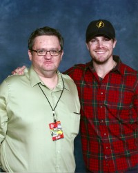 U.S. correspondent Mikey Sutton with Stephen Amell of "Arrow"
