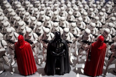 The Imperial Army with Lord Vader. *cue imperial march soundtrack*