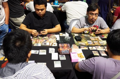 ToyCon guests playing card games.
