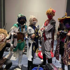 Genshin Impact's Venti, Albedo, Childe, Scaramouche and a Hilichurl cosplay!